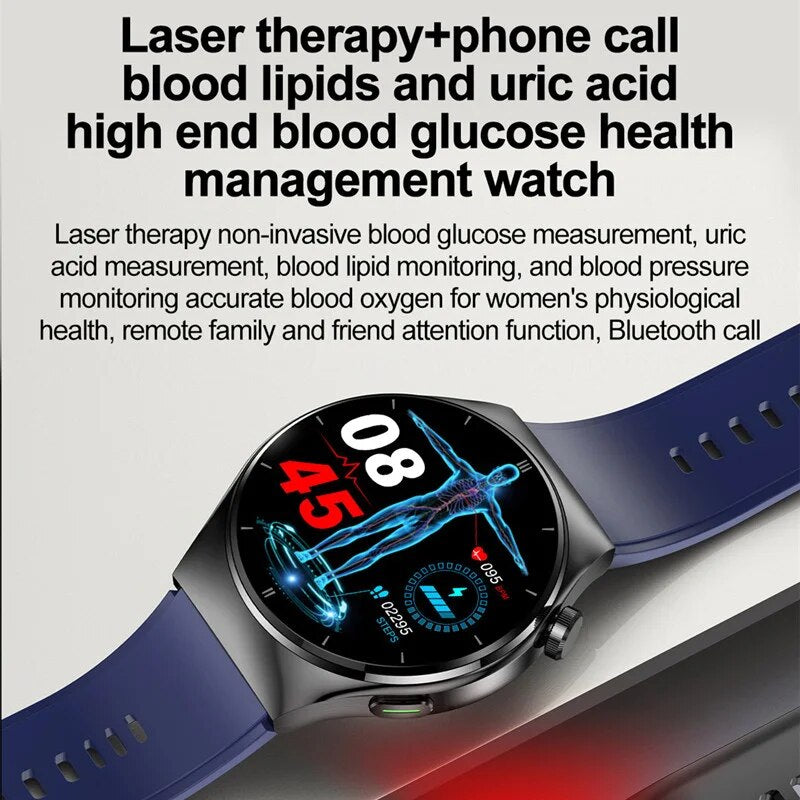 QUANTYVO™ TheraPulse - Laser Therapy Advanced Blood Glucose Acid Uric Monitoring & SOS Call